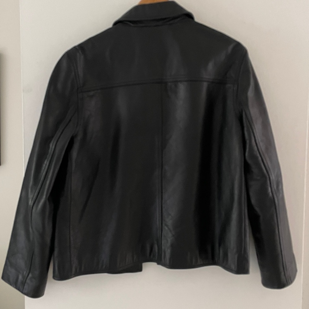 J. Crew Black Leather Jacket M - Picture 7 of 11